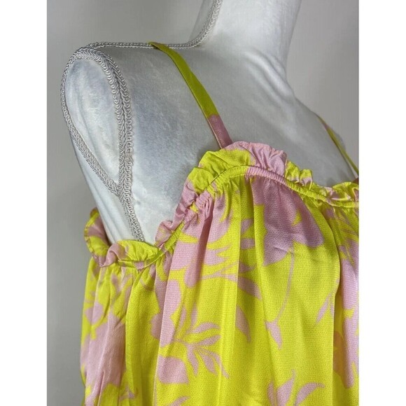 Torrid Peplum Square Neck Crop Cami Pink & Lime Yellow Plus Size 2X (18-20) - Picture 12 of 12